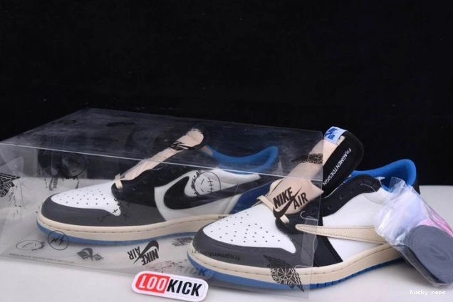 Cheap Husky Retro Jordan 1 Low Air Scott Fragment DM7866-140 x x Travis Design 0823